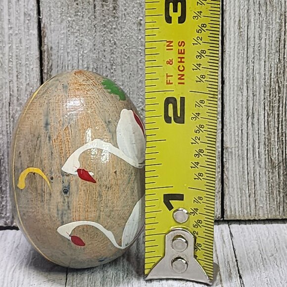 Hand Painted Swan Wooden Paperweight Home Art Decorative Collectible - Picture 7 of 7